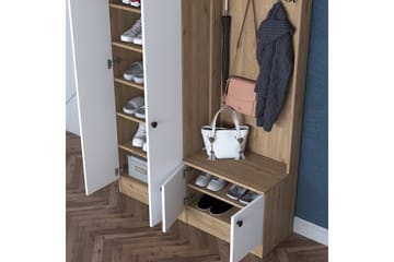 Hooda Gangmøbelsett Brun/Hvit - Hanah Home - Møbler - Gangmøbler - Møbelsett til gang & entre