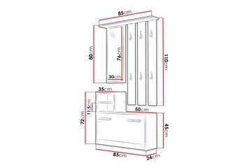 Nesebar Entremøbel 85 cm - Tre - Møbler - Gangmøbler - Møbelsett til gang & entre