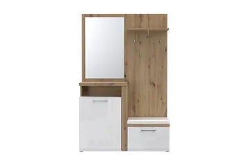 Nessebar Gangmøbelsett 44x129 cm - Hvit/Brun - Møbler - Gangmøbler - Møbelsett til gang & entre