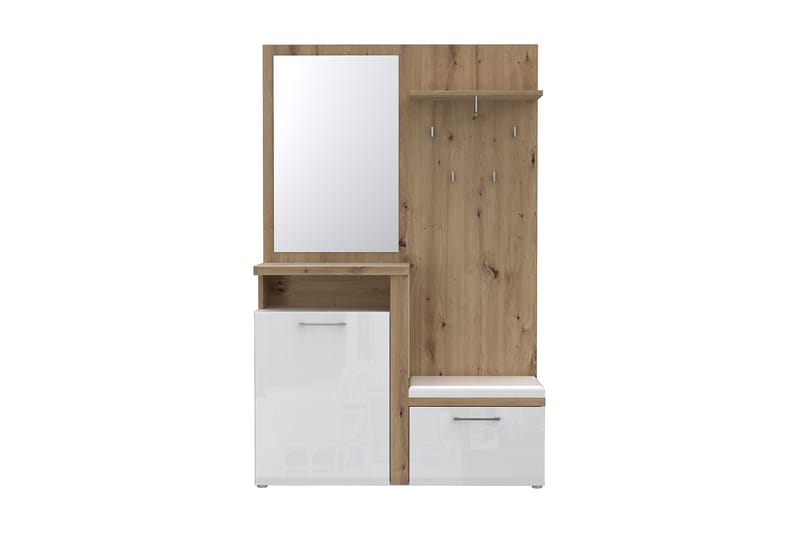 Nessebar Gangmøbelsett 44x129 cm - Hvit/Brun - Møbler - Gangmøbler - Møbelsett til gang & entre