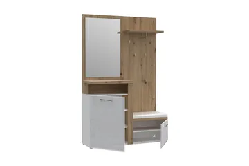 Nessebar Gangmøbelsett 44x129 cm - Hvit/Brun - Møbler - Gangmøbler - Møbelsett til gang & entre