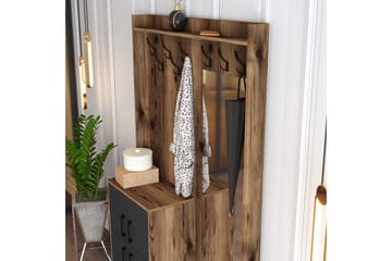 Retzow Gangmøbelsett 120 cm - Mørkebrun/Antrasitt - Møbler - Gangmøbler - Møbelsett til gang & entre