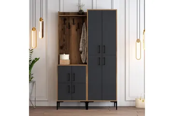 Retzow Gangmøbelsett 120 cm - Mørkebrun/Antrasitt - Møbler - Gangmøbler - Møbelsett til gang & entre