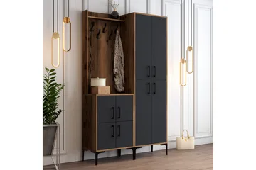 Retzow Gangmøbelsett 120 cm - Mørkebrun/Antrasitt - Møbler - Gangmøbler - Møbelsett til gang & entre