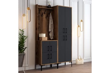 Retzow Gangmøbelsett 120 cm - Mørkebrun/Antrasitt - Møbler - Gangmøbler - Møbelsett til gang & entre