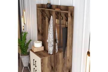 Retzow Gangmøbelsett 120 cm - Mørkebrun/Beige - Møbler - Gangmøbler - Møbelsett til gang & entre