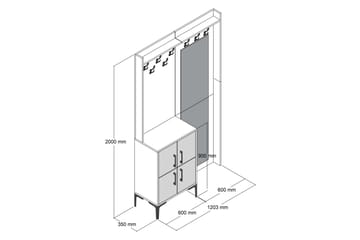 Retzow Gangmøbelsett 120 cm - Mørkebrun/Svart - Møbler - Gangmøbler - Møbelsett til gang & entre