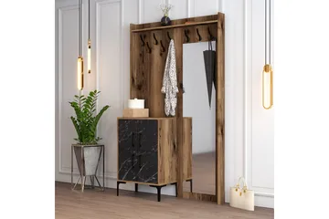 Retzow Gangmøbelsett 120 cm - Mørkebrun/Svart - Møbler - Gangmøbler - Møbelsett til gang & entre