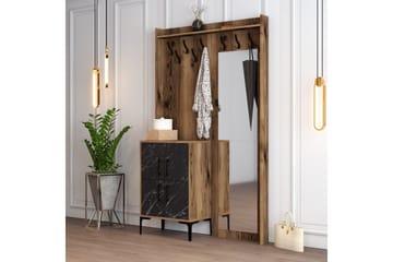 Retzow Gangmøbelsett 120 cm - Mørkebrun/Svart - Møbler - Gangmøbler - Møbelsett til gang & entre