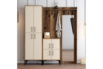 Retzow Gangmøbelsett 180 cm - Mørkebrun/Beige - Møbler - Gangmøbler - Møbelsett til gang & entre