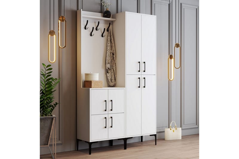 Retzow Gangmøbelsett 35x120 cm - Hvit - Møbler - Gangmøbler - Møbelsett til gang & entre