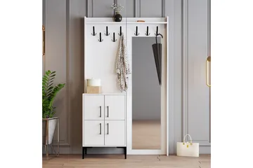 Retzow Hall møbelsett 35x120 cm med speil - Hvit - Møbler - Gangmøbler - Møbelsett til gang & entre