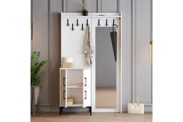 Retzow Hall møbelsett 35x120 cm med speil - Hvit - Møbler - Gangmøbler - Møbelsett til gang & entre