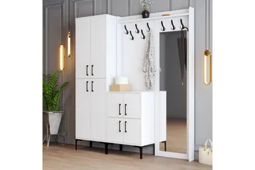 Retzow Hallmöbelset 35x180 cm - Hvit - Møbler - Gangmøbler - Møbelsett til gang & entre