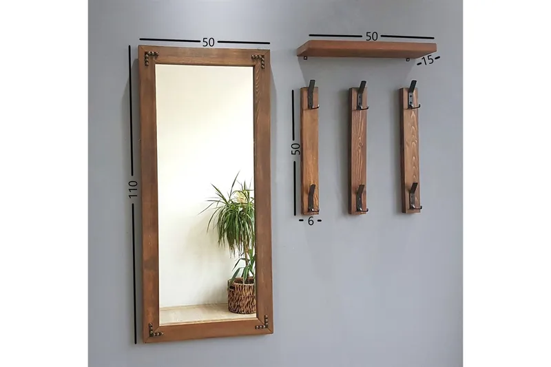 Rogahn Entremøbel 3 cm - Valnøtt - Møbler - Gangmøbler - Møbelsett til gang & entre