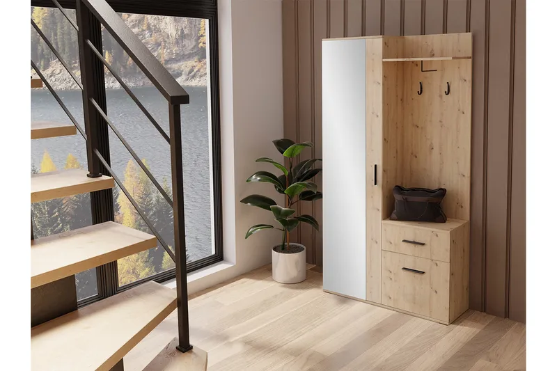 Rosehall Hallmöbelset 97x30 cm 195x Brown - Møbler - Gangmøbler - Møbelsett til gang & entre