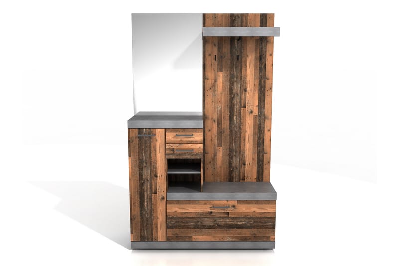 Samekia Garderobe 120 cm - Hvit/Grå - Møbler - Gangmøbler - Møbelsett til gang & entre