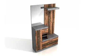 Samekia Garderobe 120 cm - Hvit/Grå - Møbler - Gangm øbler - Møbelsett til gang & entre