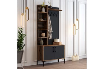 Schmida Gangmøbelsett 90 cm - Mørkebrun/Antrasitt - Møbler - Gangmøbler - Møbelsett til gang & entre