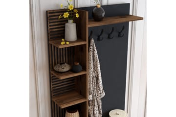 Schmida Gangmøbelsett 90 cm - Mørkebrun/Antrasitt - Møbler - Gangmøbler - Møbelsett til gang & entre