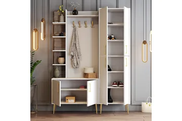 Schmida Gangmøbelsett - Gull/Hvit - Møbler - Gangmøbler - Møbelsett til gang & entre