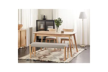 Polstret benk Elyria Grå/lyst tre - Grå/lyst tre - Møbler - Gangmøbler - Gangbenk