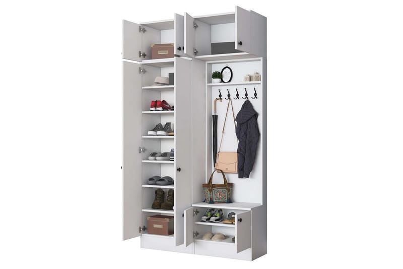 Quorra Entrémøbelsett - Hvit - Møbler - Gangmøbler - Møbelsett til gang & entre