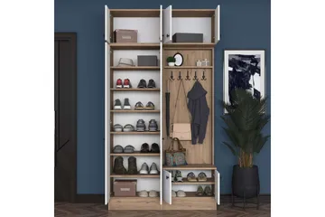 Quorra Entrémøbelsett - Valnøtt/Hvit - Møbler - Gangmøbler - Møbelsett til gang & entre