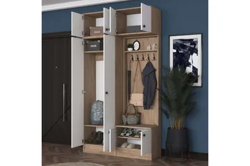 Quorra Entrémøbelsett - Valnøtt/Hvit - Møbler - Gangmøbler - Møbelsett til gang & entre