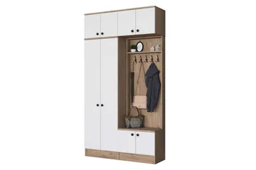 Quorra Entrémøbelsett - Valnøtt/Hvit - Møbler - Gangmøbler - Møbelsett til gang & entre