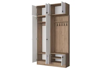 Quorra Entrémøbelsett - Valnøtt/Hvit - Møbler - Gangmøbler - Møbelsett til gang & entre