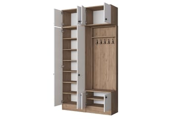 Quorra Entrémøbelsett - Valnøtt/Hvit - Møbler - Gangmøbler - Møbelsett til gang & entre