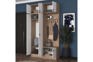 Quorra Entrémøbelsett - Valnøtt/Hvit - Møbler - Gangmøbler - Møbelsett til gang & entre