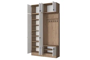 Quorra Entrémøbelsett - Valnøtt/Hvit - Møbler - Gangmøbler - Møbelsett til gang & entre