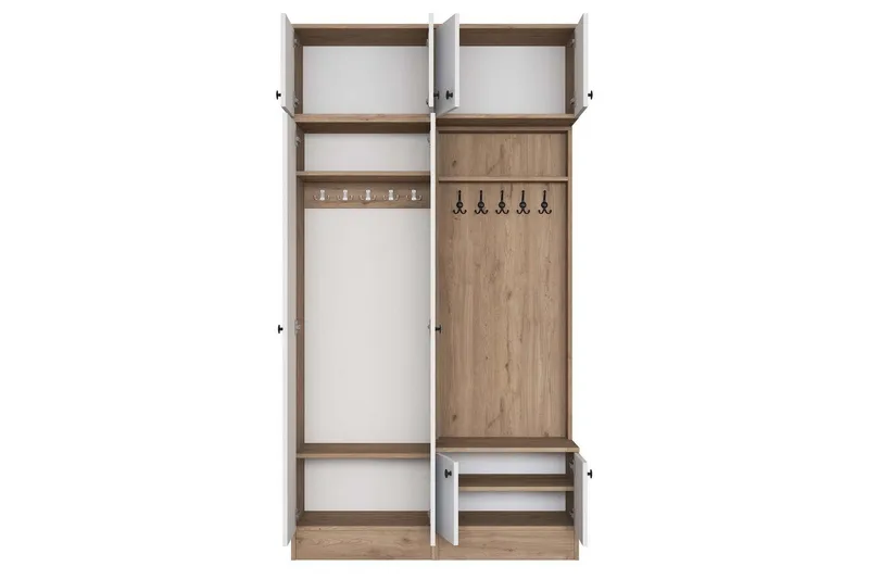 Quorra Entrémøbelsett - Valnøtt/Hvit - Møbler - Gangmøbler - Møbelsett til gang & entre