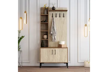 Schmida Gangmøbelsett - Valnøtt/Beige - Møbler - Gangmøbler - Møbelsett til gang & entre