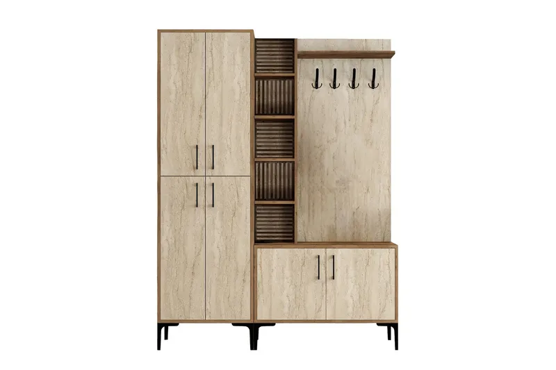 Schmida Gangmøbelsett, Valnøtt/Beige