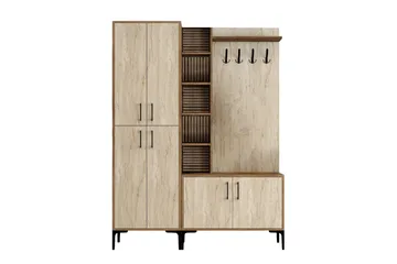 Schmida Gangmøbelsett - Valnøtt/Beige - Møbler - Gangmøbler - Møbelsett til gang & entre