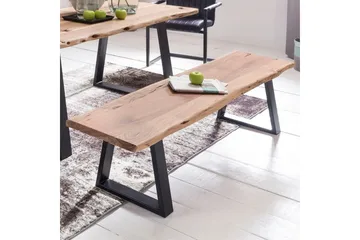 Spisestuebenk Wohnling Heltre tre kant med metallben landstil Uten ryggstøtte, 160 cm - Uten ryggstøtte, 160 cm - Møbler - Gangmøbler - Gangbenk