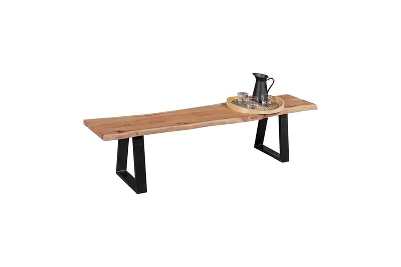 Spisestuebenk Wohnling Heltre tre kant med metallben landstil Uten ryggstøtte, 180 cm - Uten ryggstøtte, 180 cm - Møbler - Bord - Spisebord & kjøkkenbord