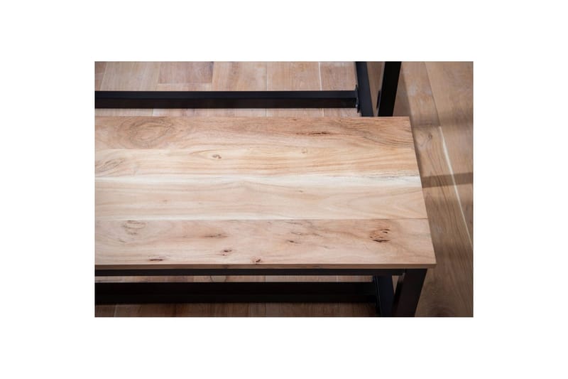 Spisestuebenk Wohnling massivt tre industriell loft stil med metallbein 180 cm - 180 cm - Møbler - Gangmøbler - Gangbenk