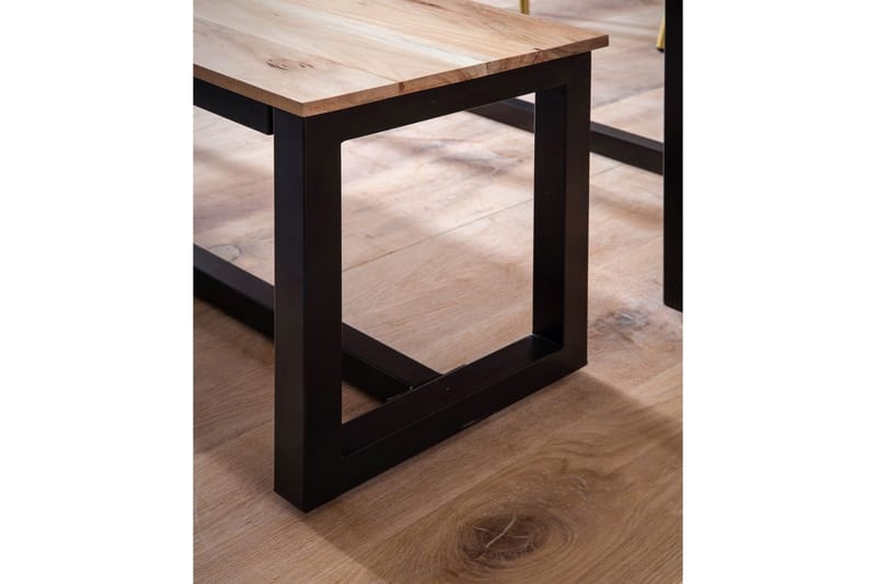 Spisestuebenk Wohnling massivt tre industriell loft stil med metallbein 180 cm - 180 cm - Møbler - Gangmøbler - Gangbenk