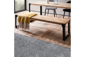 Spisestuebenk Wohnling massivt tre industriell stil med metallbein 120 cm - 120 cm - Møbler - Gangmøbler - Gangbenk