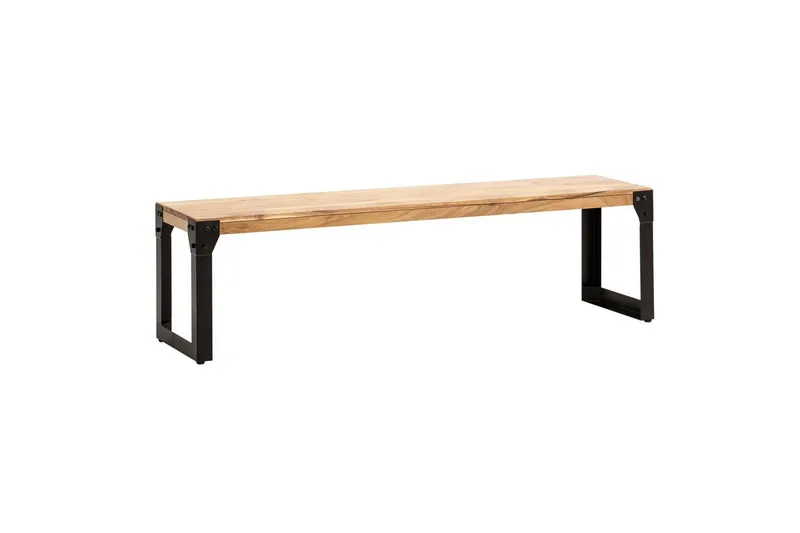 Spisestuebenk Wohnling massivt tre industriell stil med metallbein 140 cm, 140 cm