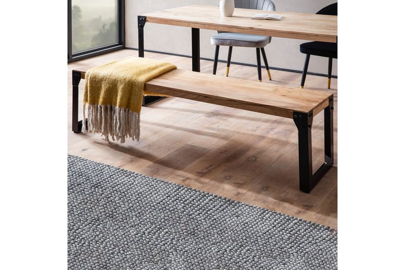 Spisestuebenk Wohnling massivt tre industriell stil med metallbein 140 cm - 140 cm - Møbler - Gangmøbler - Gangbenk