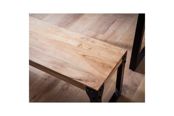 Spisestuebenk Wohnling massivt tre industriell stil med metallbein 140 cm - 140 cm - Møbler - Gangmøbler - Gangbenk