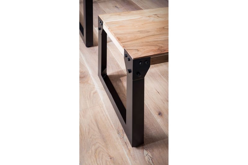 Spisestuebenk Wohnling massivt tre industriell stil med metallbein 180 cm - 180 cm - Møbler - Gangmøbler - Gangbenk
