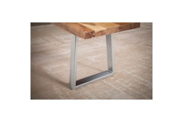 Spisestuebenk Wohnling Massivt tre med metallben trekant landlig stil Sølv, rett, 140 cm - Sølv, rett, 140 cm - Møbler - Gangmøbler - Gangbenk