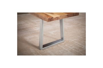 Spisestuebenk Wohnling Massivt tre med metallben trekant landlig stil Sølv, rett, 180 cm - Sølv, rett, 180 cm - Møbler - Bord - Spisebord & kjøkkenbord