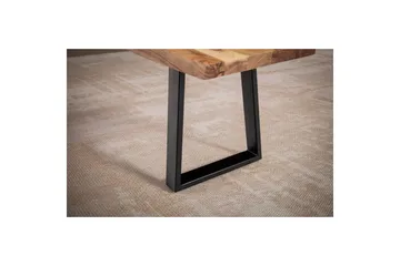 Spisestuebenk Wohnling Massivt tre med metallben trekant landlig stil Svart, Rett, 120 cm - Svart, Rett, 120 cm - Møbler - Gangmøbler - Gangbenk